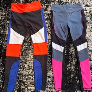 Avia Colorblock Leggings in Black, Blue, Red, White